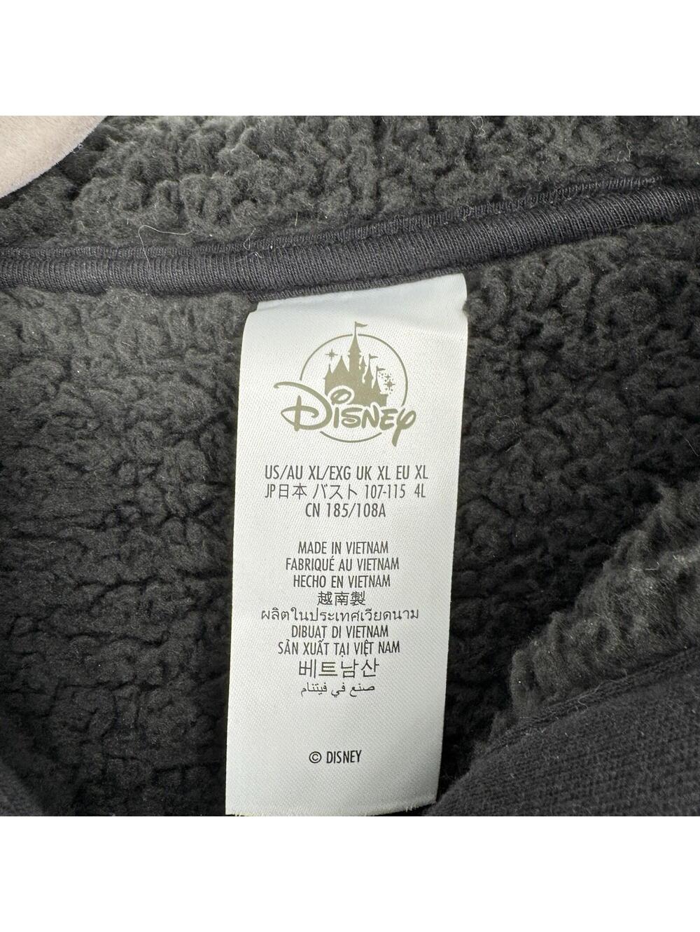 Disney Parks sweatshirt womens XL zip up jacket black thick sherpa warm mickey - Picture 4 of 6